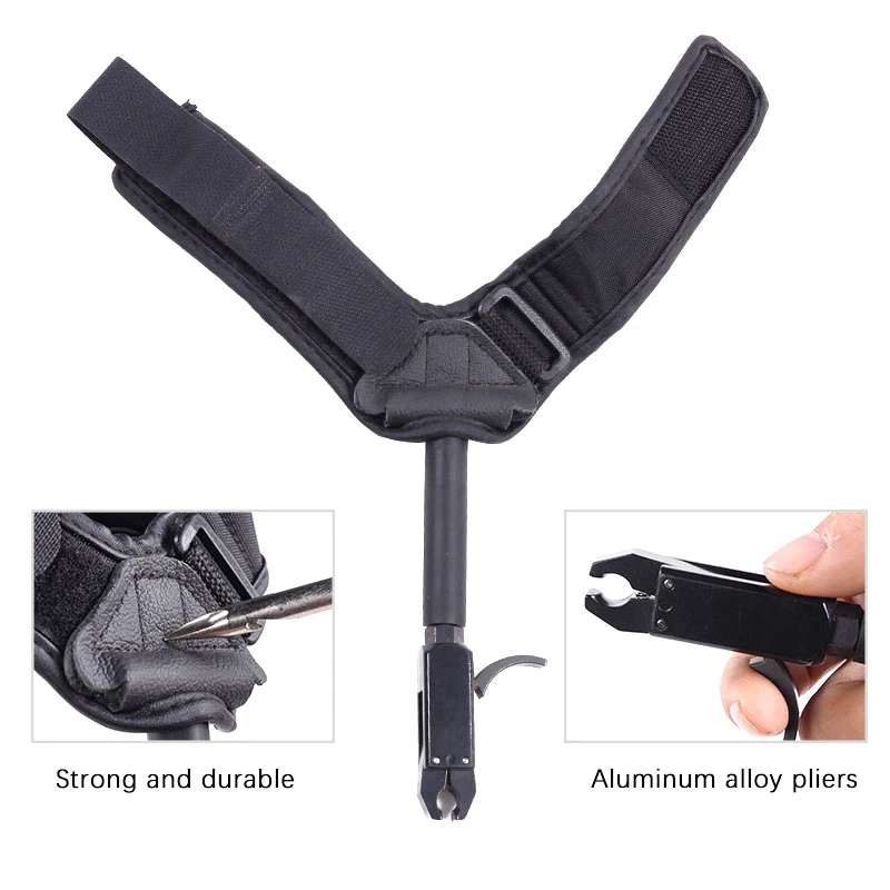 1Pc Bogenschießen Sattel Mitteilung Hilfe Schwarz Farbe Verbindung Bogen Strap Schießen Pro Pfeil Trigger Armband Bogenschießen Bogen – Detail 5