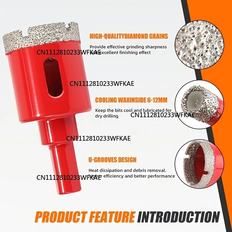 12Pcs Diamond Hole Saw Drill Bit Set (6-35mm) for Tile, Glass, Marble, Granite & Ceramic Cutting