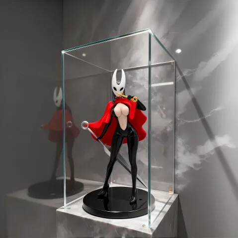 

23 см Фигурка Hollow Knight: Song Of Silk в аниме-стиле, стоящая поза, сменная маска, настольная модель, игрушка, подарок