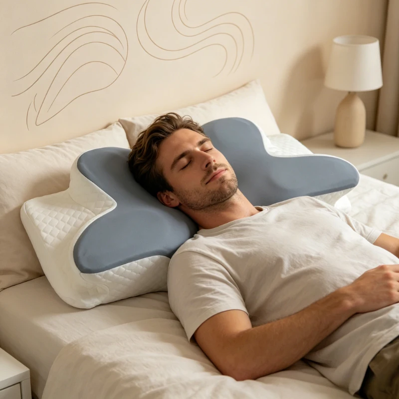 Sommer-Kühlkissen aus Memory-Schaum, langsam rückfederndes Schmetterlings-Nackenkissen für Nackenstütze