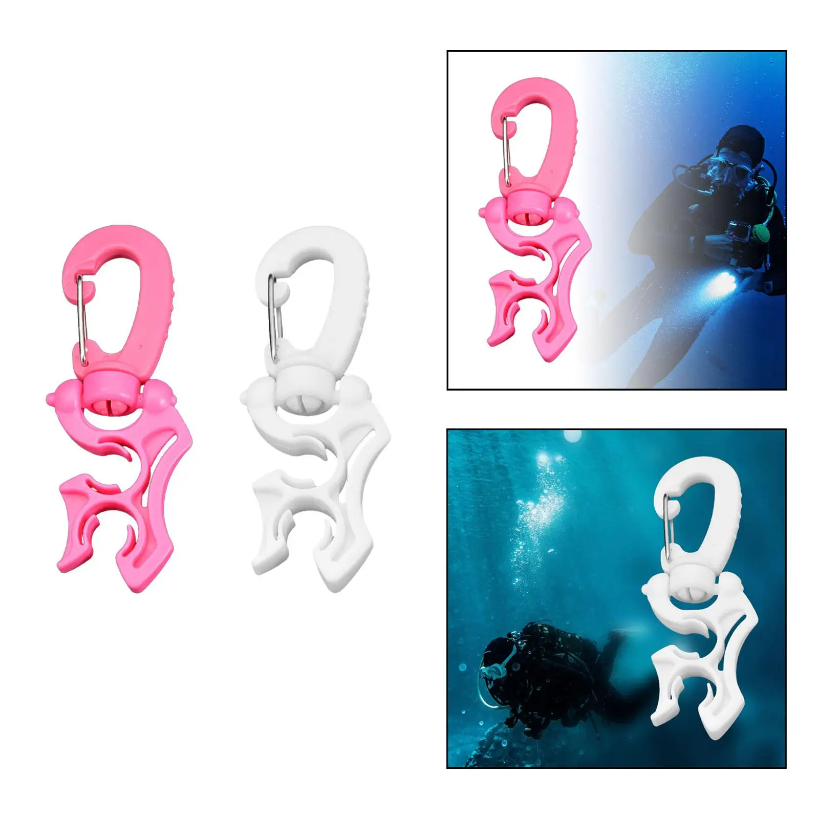 

Portable Double Hose Clip Scuba Diving Accessory Pink Regulator Protector for BCD Equipment Technical Dive Kit