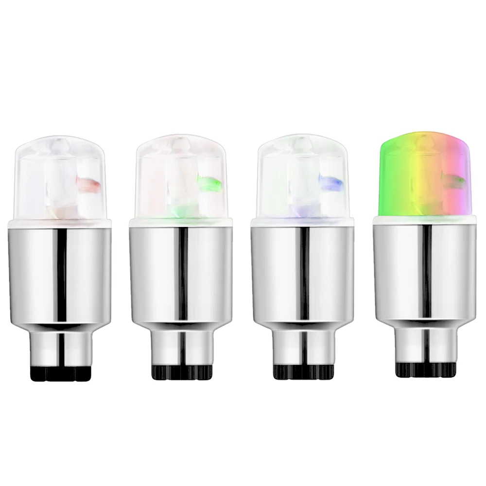 AliExpress 4PCS Wheel Tire LED Color Air Valve Nozzle Bicycle Motorcycle Night Wind Fire Breathing Flash Modification Accessories Hub Lamp