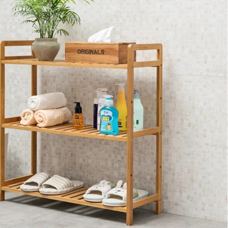 Multi-functional Kitchen Rack Bamboo Floor Storage Racks Height Adjustable Wooden Organizer for Home Versatile Kitchen Storage