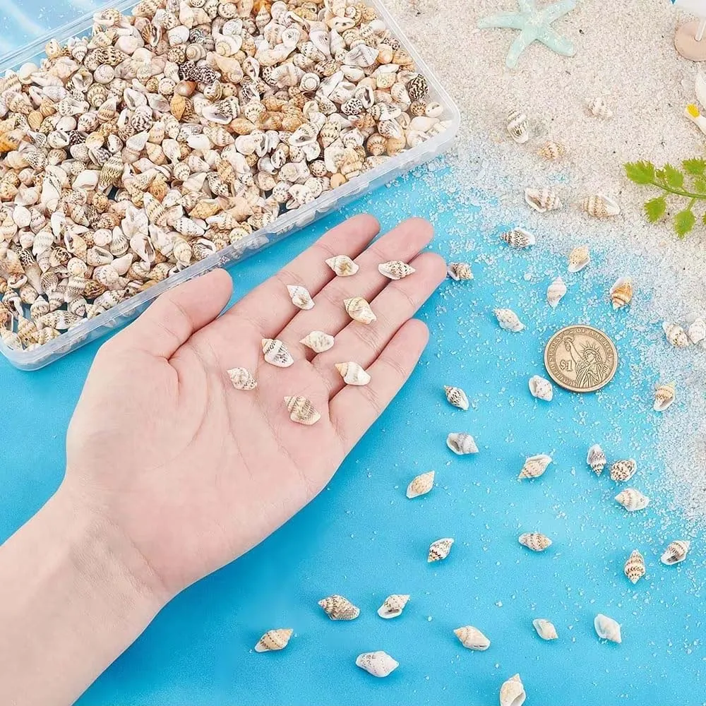 20g about 100pcs Natural Spiral Sea Shell Beads,Ocean Beach Seashell Beads for Craft DIY Jewelry Making Wedding Home Party Decor