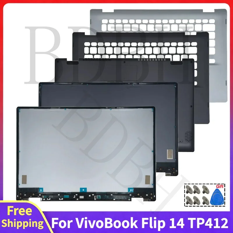 New For VivoBook Flip TP412 TP412U TP412UA TP412F TP412FA Replace Laptop LCD Back Cover Front Bezel Hinges Palmrest Bottom Case