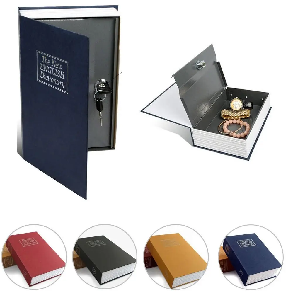 Dizionario Hollow Book Safe Diversion Secret Stash Booksafe Lock & Key Piggy Bank Home Hide Jewelry