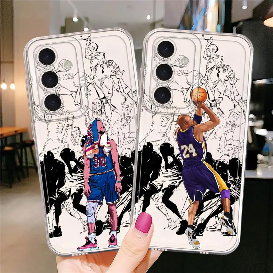 كرة السلة ستار قضية الهاتف لسامسونج غالاكسي A50 A51 A55 A72 A05 A54 A50 A03 A56 A52 A71 A04 A31 A02 A73 A06 A53 غطاء ناعم