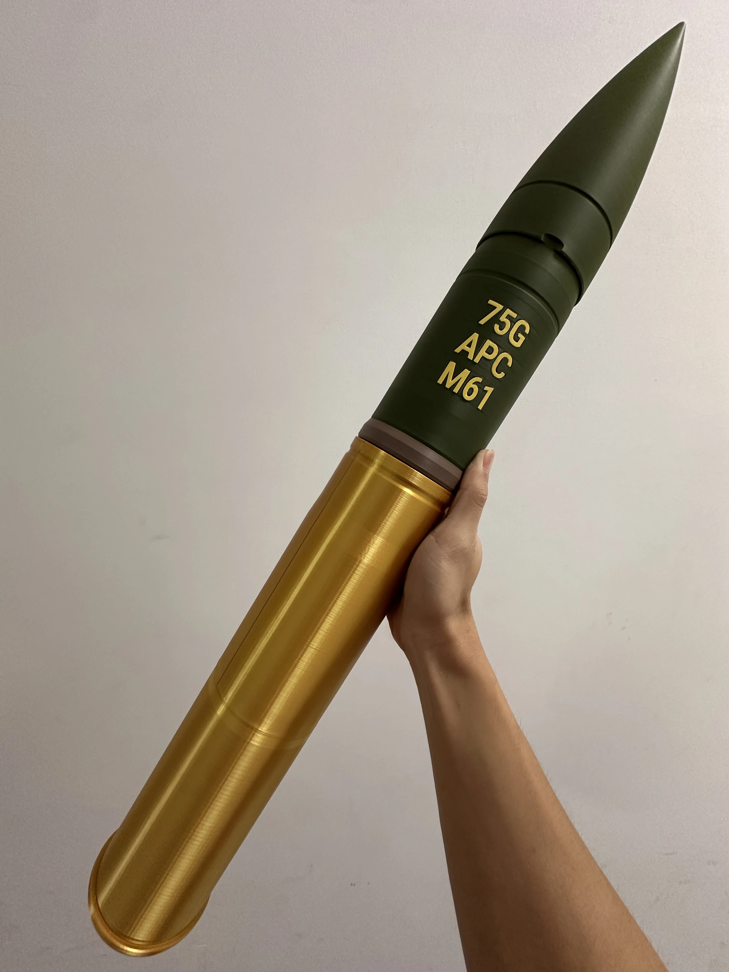 3D printing 1:1 scale Shell shell model 75cm tank gun model, military fan ornament gift