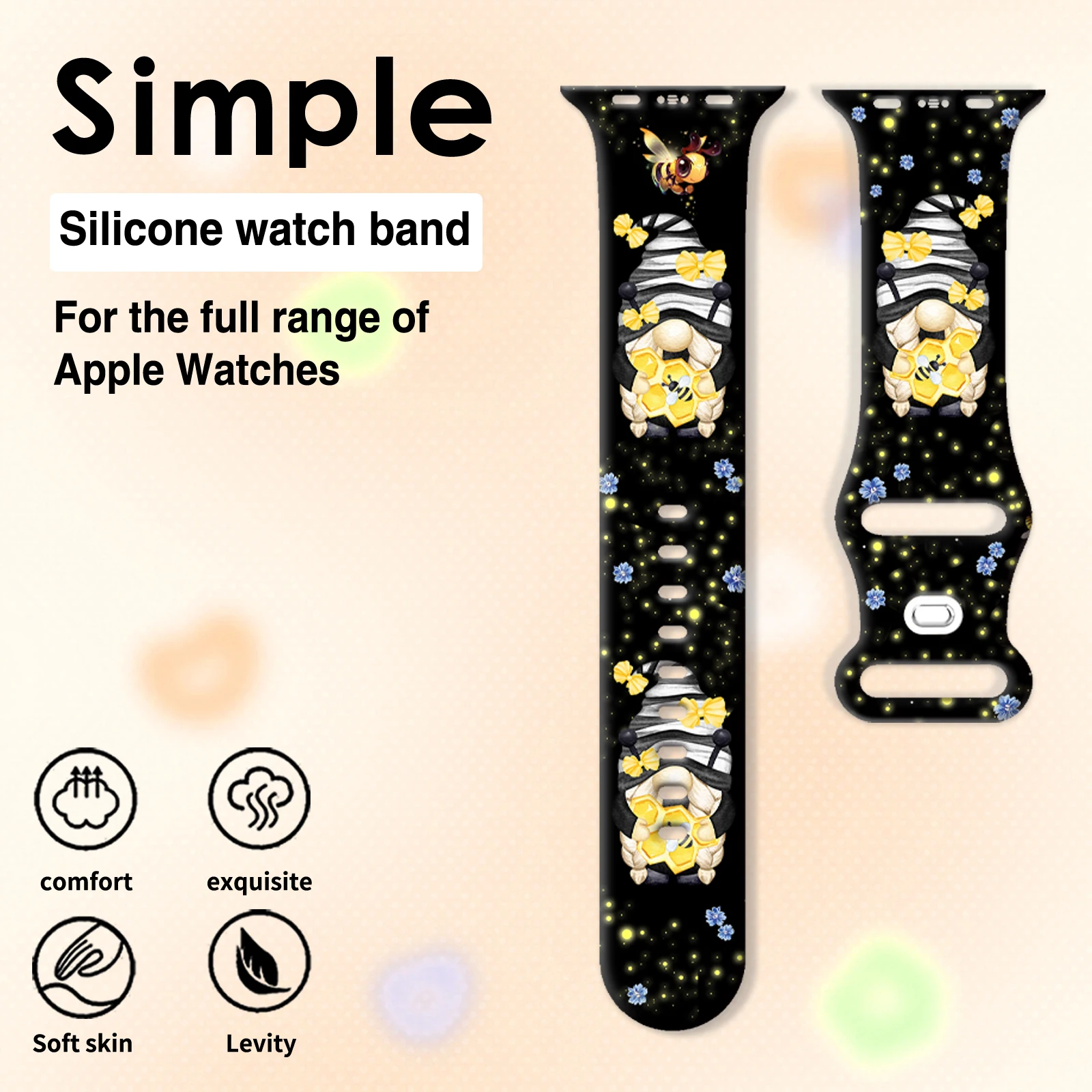 Fruits Elf for Apple  for Apple Watch 11 10 9 8 7 Silicone Band Replacable Bracelet for iWatch 46mm 42mm 41mm 40mm Watchband