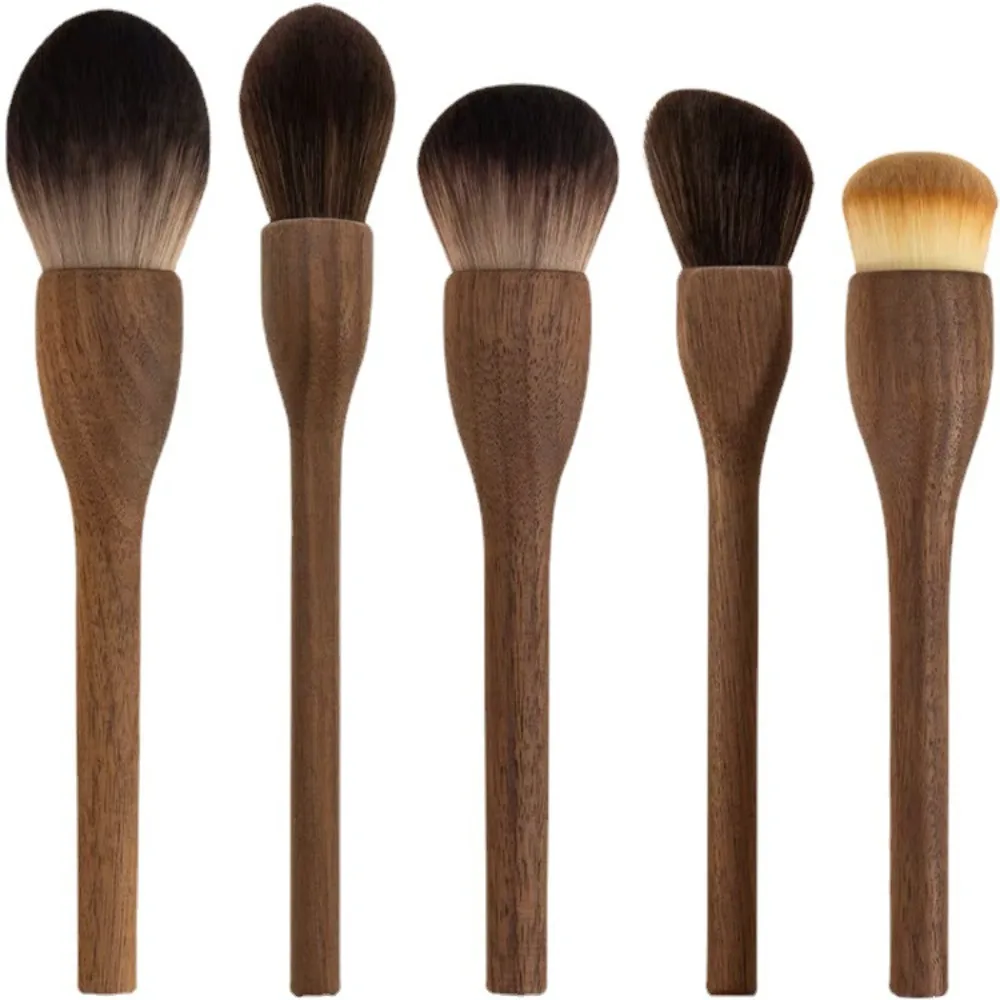Make-up-Pinsel mit Geschenkgriff, Retro-Make-up-Werkzeug, Rougepinsel, hochwertiger, superweicher, loser Pinsel aus Walnussholz