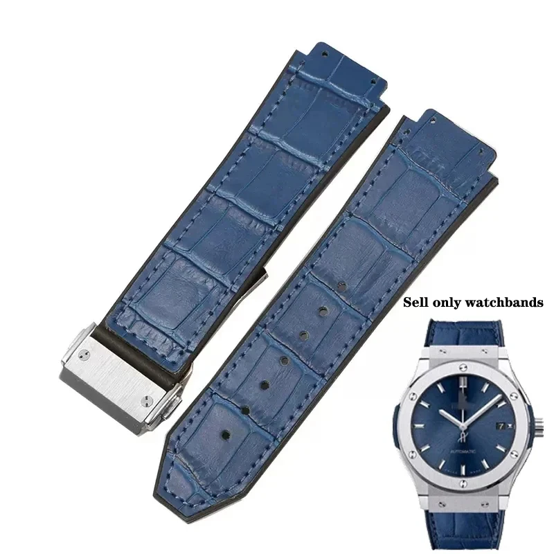 Echtes Leder Uhrenarmband für HUBLOT BIG BANG 25mmX19mm Wasserdichte Herrenuhrenarmbänder Gummiuhrenarmband Kette