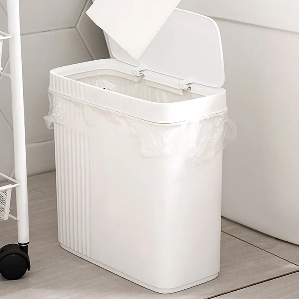 

Узкое пластиковое мусорное ведро с большой вместимостью, простой дизайн для дома, офиса, ванной, спальни, кухни