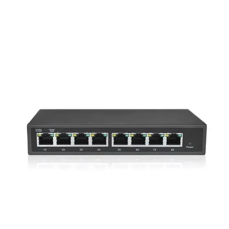 24V VLAN QoS IGMP 16Gbps Capacity 8 Port Gigabit Managed Passive PoE Network Switch with Web Management