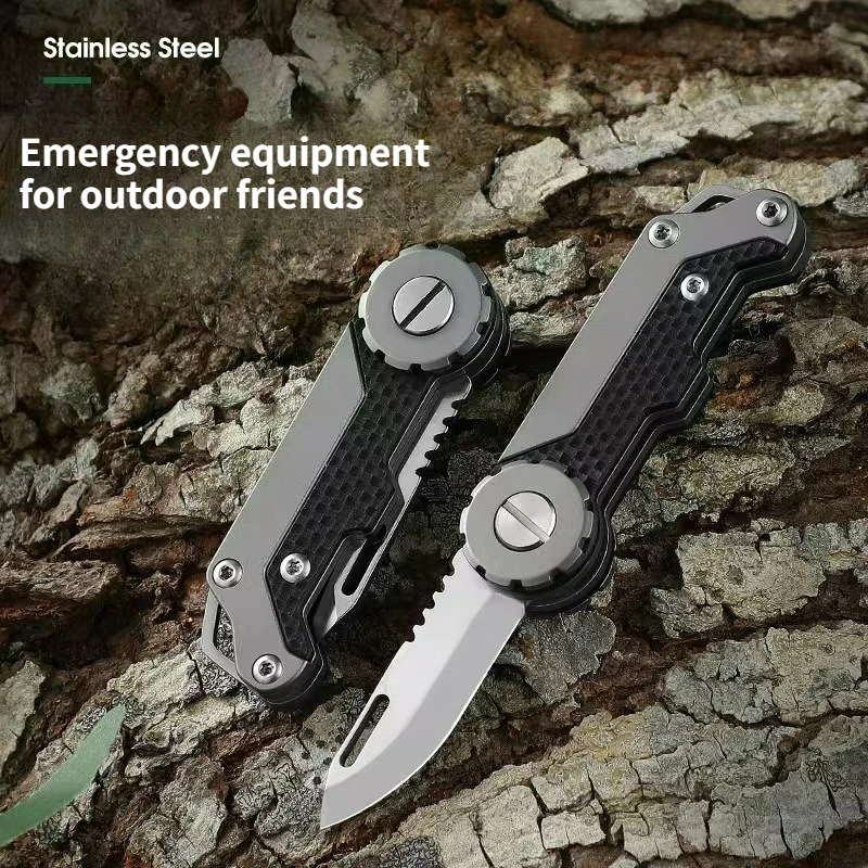 

Titanium folding knife titanium+G10 handle edc multitool knives utility Daily at home outdoor bushcraft tactical knife keychain