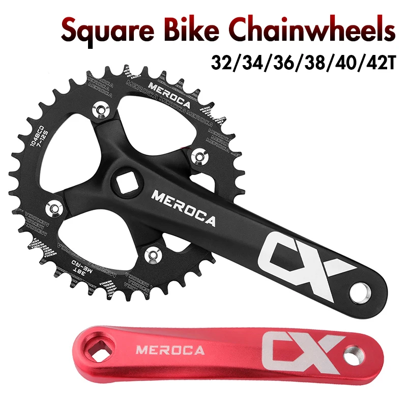 

Square Mountain Bicycle Chainwheels 170mm Crank Arm Aluminum Alloy MTB Bike Cranksets 32/34/36/38/40/42T