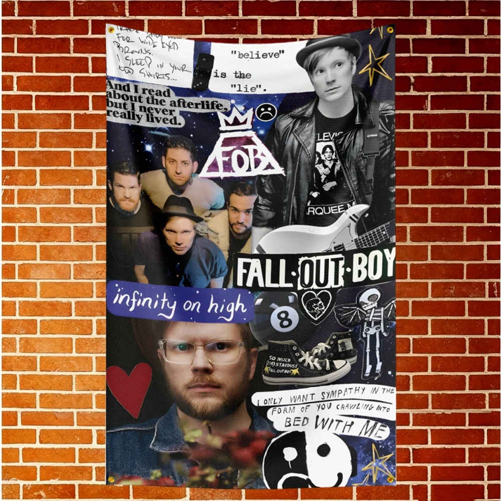 Fall out boy-Music Flag Banner For Fan Cave Watch Party Tailgate Gathering Indoor Outdoor Backyard Home Festival Ornament Supply