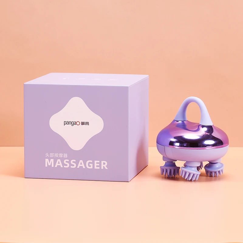 Smart Library Wholesale Waterproof Automatic Electric Portable Rotating Red Light Kneading Vibrating Head Hair Scalp Massager De