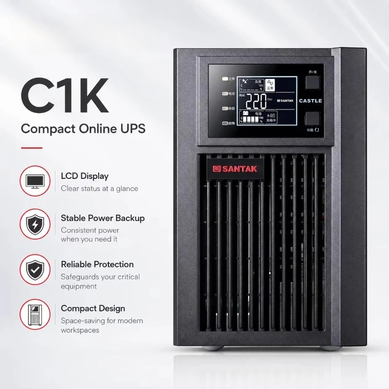 UPS Machine Room Emergency Power Online Intelligent Voltage Regulator C1K 1000Va/800W Built-In Battery Standard Machine