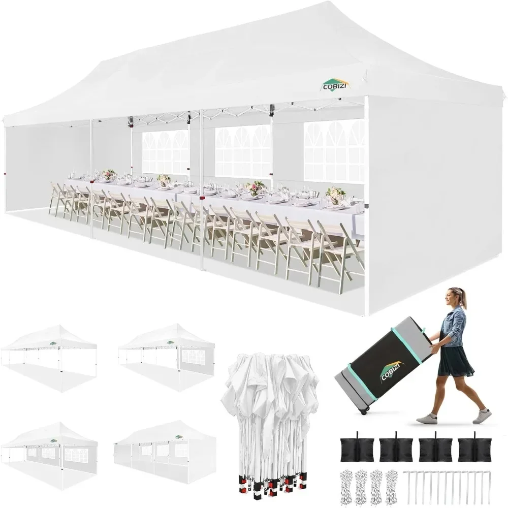 

COBIZI 10x30 up Canopy with 5 Sidewalls, Canopy Tent for Parties, Wedding, and Commercials, Waterproof and Shelter