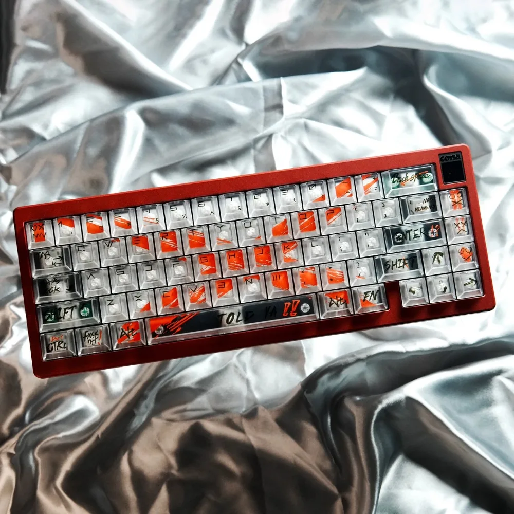 

122 Keys Objection Overruled Theme Cherry Height PC UV Printing Process For 61 68 75 87 104 108 Mechanical Keyboard