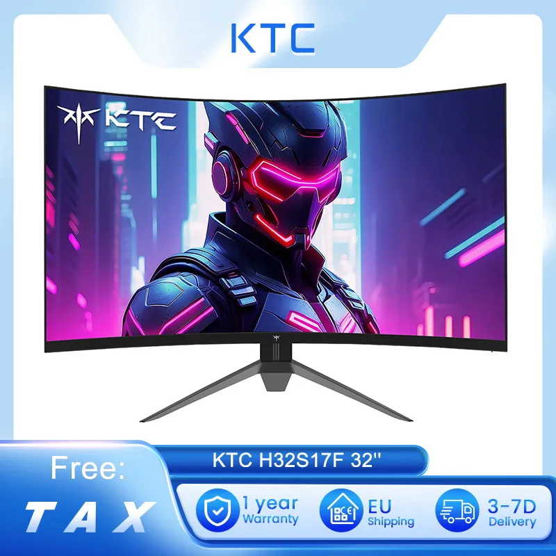 KTC H32S17F 32'' Curved Gaming Monitor, 1920*1080 HVA Panel, 240Hz Refresh Rate, 125% sRGB, 3500:1 Contrast Ratio, Adaptive Sync