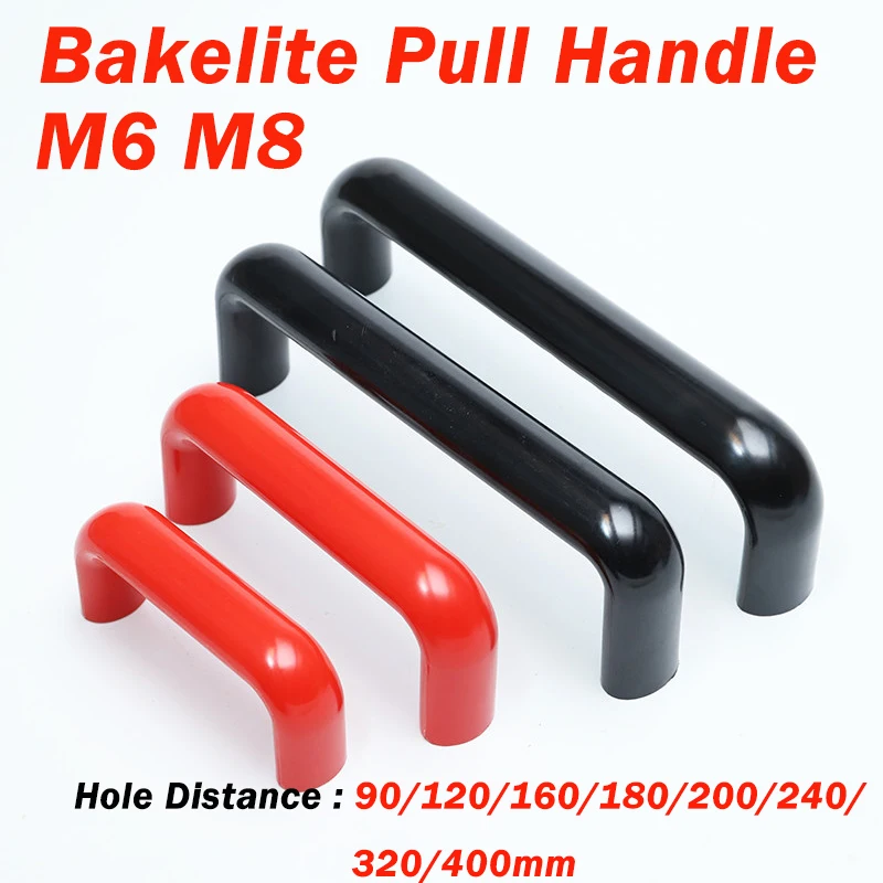 Red/Black Oval Bakelite Handle 90~400mm Nylon Plastic Circular Pull Insulation Pull Equipment Handle Industrial Handle Hardware