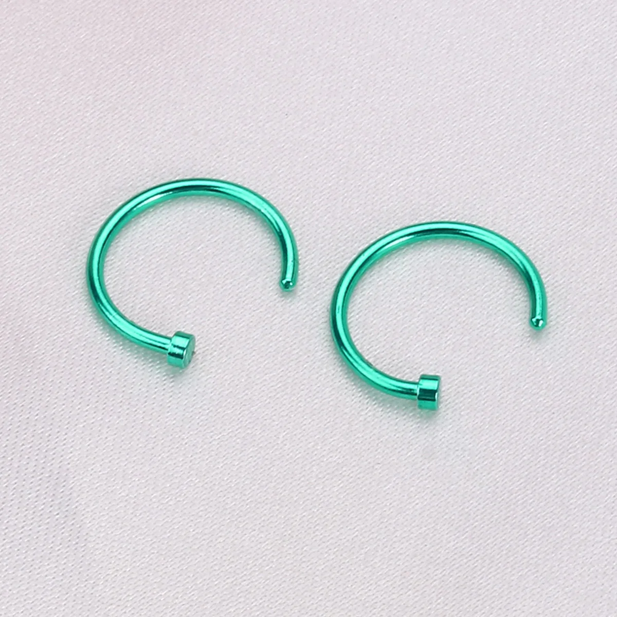 

2Pcs Titanium Steel Nose Ring C-Shaped Open Nose Hoop for Women Men High Polish Surgical Grade Smooth Daily Wear Jewelry 10Mm