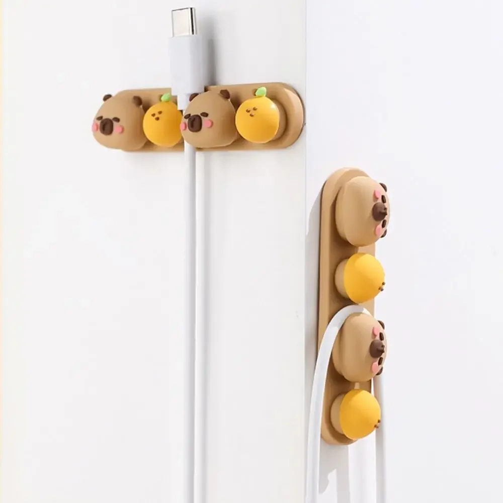 Organisateur de câbles fixes de bureau Capybara: support de gestion des fils auto-adhésif pour l'emballage des câbles de données