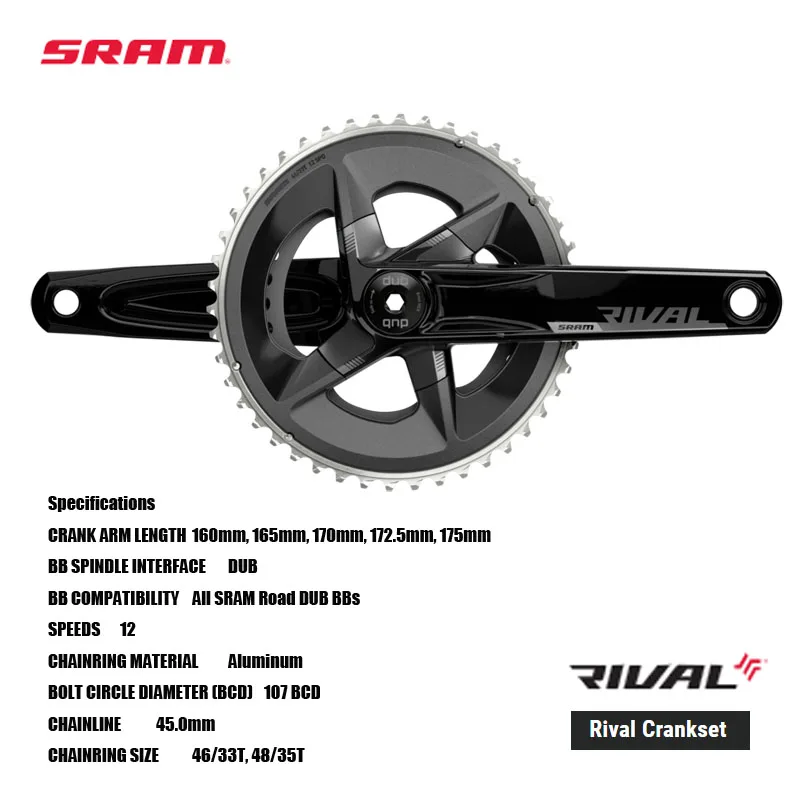 SRAM Rival eTap AXS Groupset HRD Shift-Brake System Rear Derailleur Front Derailleur Rival Crankset Rival XG-1250 Cassette