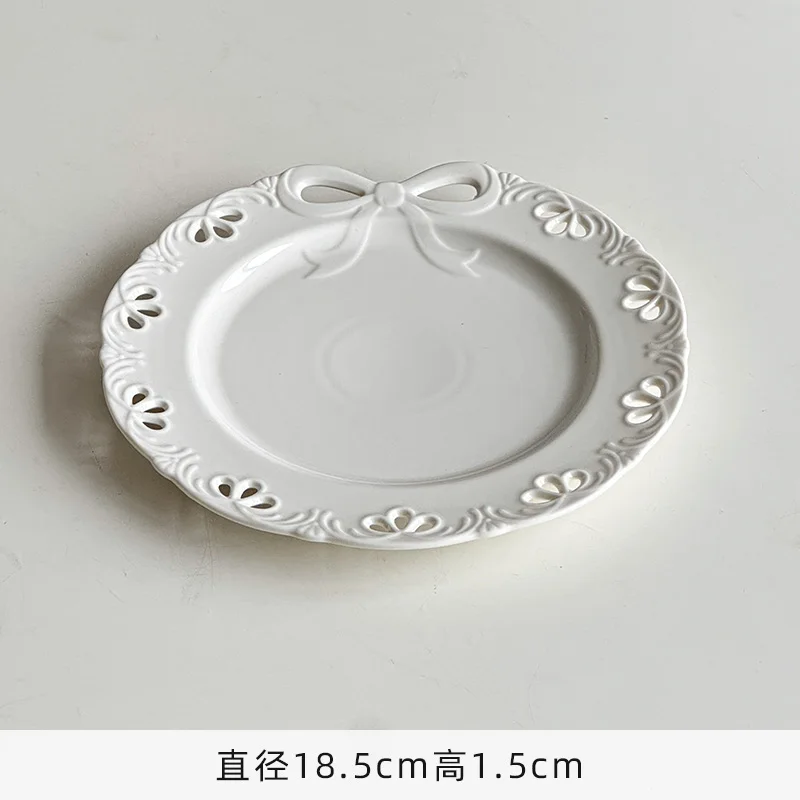 مجموعة أطباق الرياح الكريمية طبق حلوى من الدانتيل المنقوش طبق المعكرونة الإيطالية طبق سلطة لطيف وجميل للاستخدام المنزلي #6