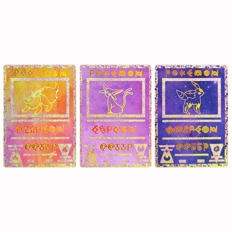 3pcs/set Flareon Espeon Umbreon Totem series 04 DIY self-made Rough Flash Card Anime Game Collection Card Gift Toy 63*88mm