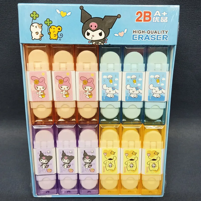 

48pcs Sanrio Kuromi My Melody Hellokitty Erasers Anime Cartoon Multifunction Pencil Erasers Student Learning Prizes Stationary