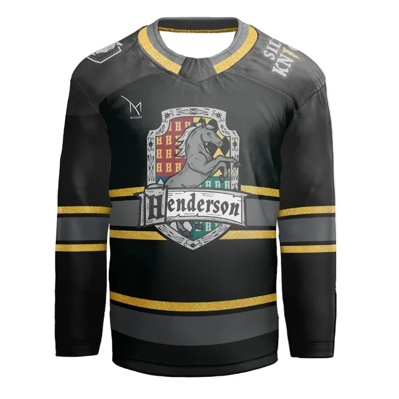 Henderson Silver Knights AHL Ice Hockey Jersey Men Youth Kids 3D Print Long Sleeve Hockey Uniform Theme Night Special Fan Jersey