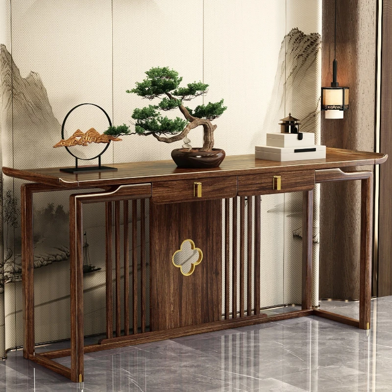 

The entrance table is 1.6/1.8/2 meters new Chinese solid wood entrance cabinet in the middle hall for the table