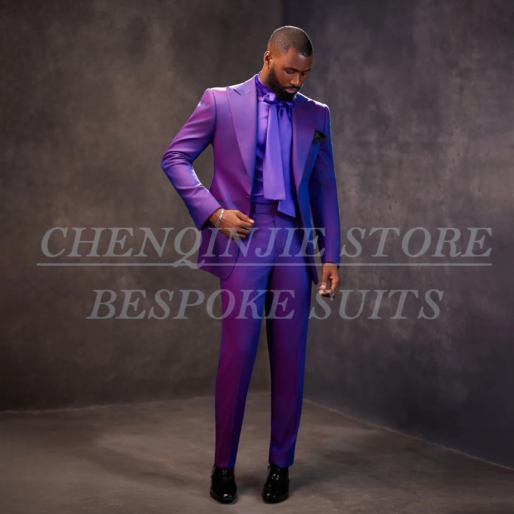 

Formal Prom Men's Suits High Quality Straight Blazer Elegant Single Breasted Peak Lapel 2 Piece Jacket Pants Work Wear Costume