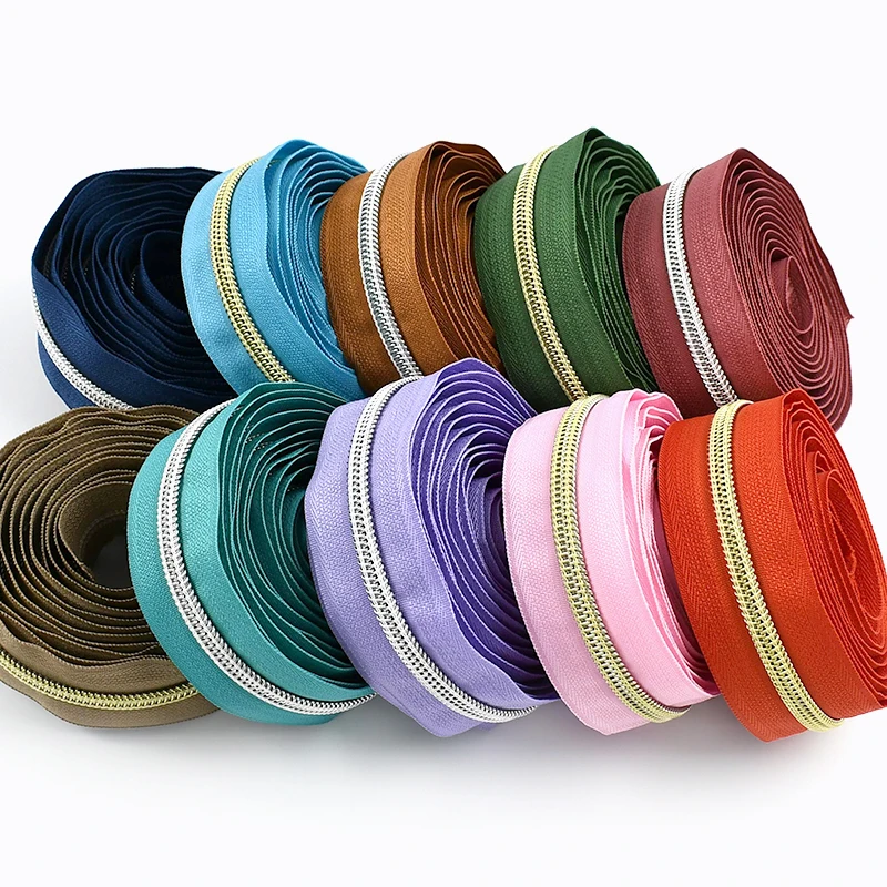 2/5/10/20M 5 # Nylon-Reißverschlussbänder Meterware zum Nähen von Kleidung, Dekoration, Taschen, Reißverschluss, durchgehende Rolle, Kunststoff-Reißverschluss, DIY-Zubehör – Detail 9