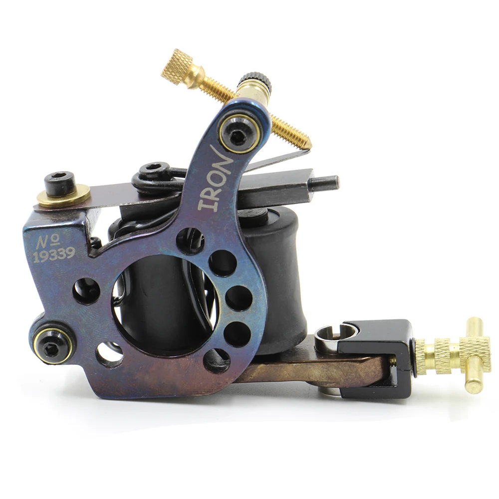 

Professional Coils Tattoo Machine for Liner and Shader New Precise Iron Handmade 10 Wrap Coils Tattoo Guns Machine