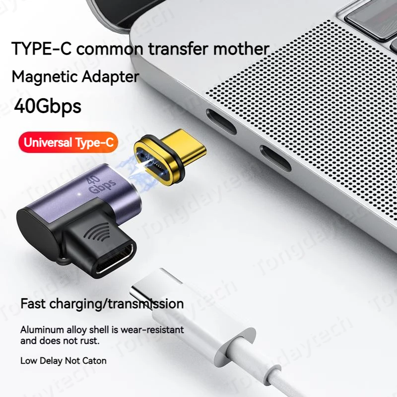 마그네틱 USB C타입 OTG 어댑터, 썬더볼트 고속 충전 컨버터, USB 3.0, 고속 드라이버 허브, 맥북 폰 아이패드용, 100W, 40Gbps