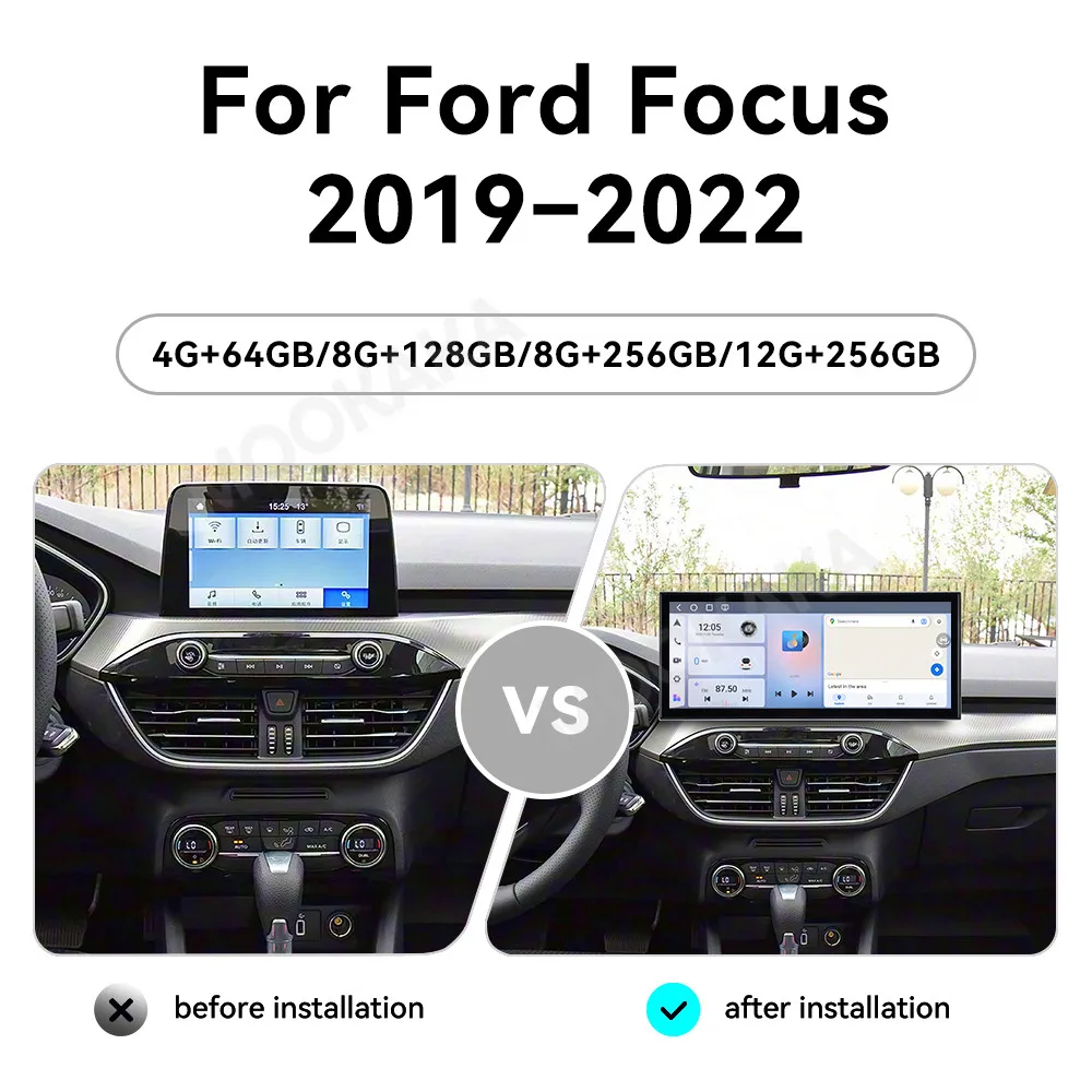 Für Ford Focus 2019-2022 Autoradio Android Multimedia-Videoplayer Navigation GPS 4G WIFI Carplay Android Auto Headunit Stereo