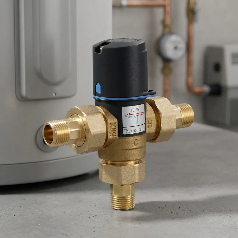 Thermostatic Mixing Valve for Use with Gas Boilers Heat Pumps and Electric For Water Heaters in Closed Loop Heating Systems