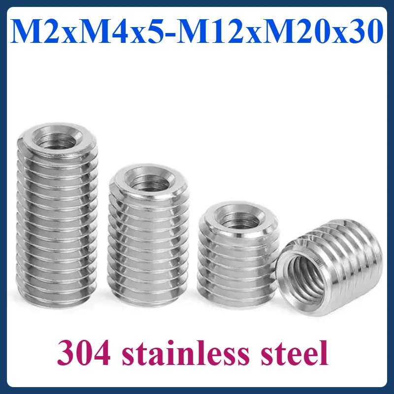 

304 stainless steel inner and outer teeth conversion thread nut brace thread protection sleeve groove-free type