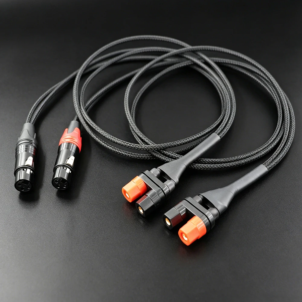1Pair Aouyade Dual banana Binding Post JACK to XLR 3pin Female Audio Speaker patch Cable