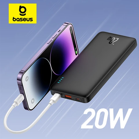 Внешний аккумулятор Baseus Airpower 20W 20000 мАч с быстрой зарядкой для iPhone 17/16/15/14/13/12, Xiaomi