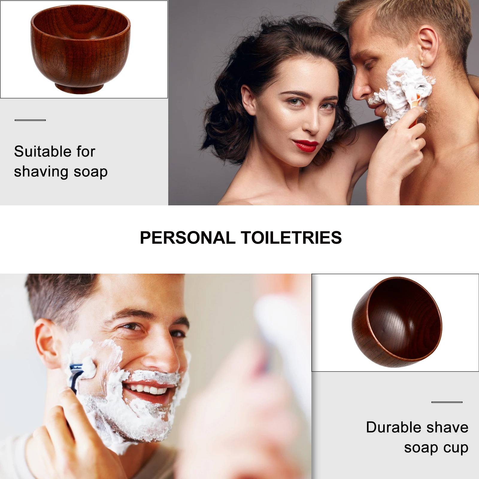 

Wooden Shaving Bowl Beard Catcher Lathering Cup for Men Durable Solid Wood Easy Shaving Soap Cup Clean Long Use