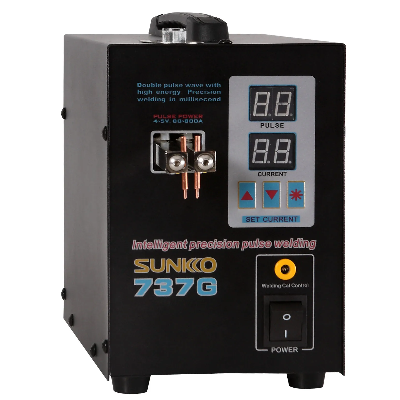 SUNKKO 737G Battery Spot เครื่องเชื่อม 2.8KW ดิจิตอลจอแสดงผลจุดเชื่อมเครื่อง 18650 แบตเตอรี่เชื่อม Double Pulse Spot Welders