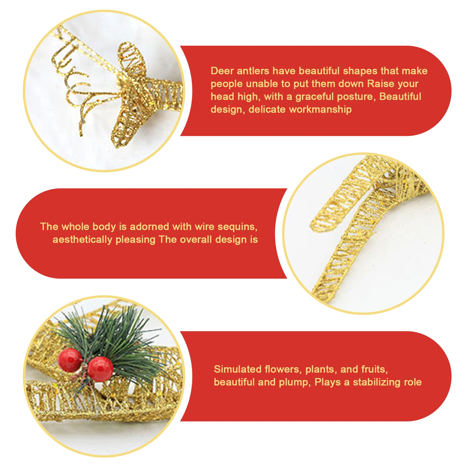 هدية الكريسماس الحديد الفن الغزلان حلية مجموعة عطلة ديكور عيد الميلاد عيد الميلاد الدائمة الرنة زوج 18x10x35 سنتيمتر عطلة الرنة