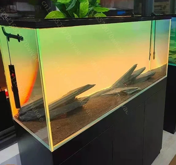 Fish Tank Background Board LED Aquarium Grass Tank White Light RGB Rainbow Gradient Acrylic Luminous Background Decoration