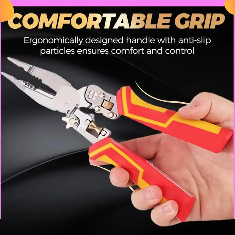 

A23P Multi-Function Wire Stripper Electricians Voltage Testing Cable Cutting Scissors Crimping Pliers