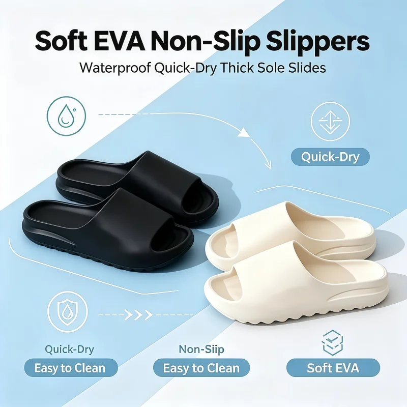 2026 New Hot EVA House Shoes Non-Slip thick Soft Platform Slide Sandals for Women Men Indoor Outdoor Shower Bathroom Slipper