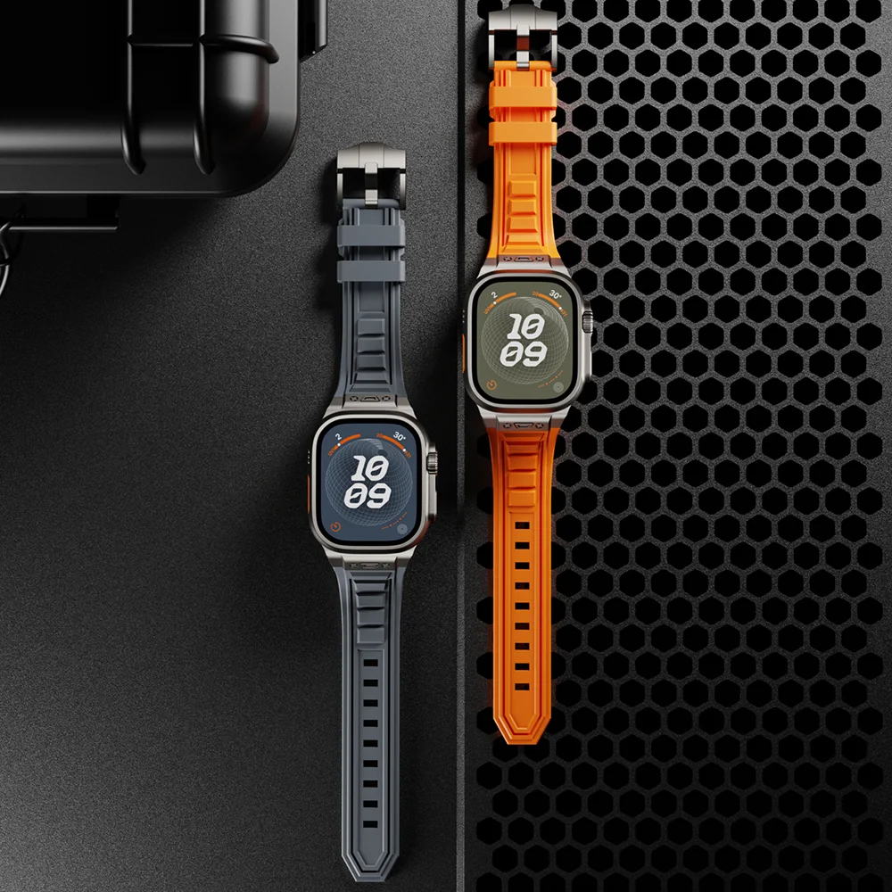 Cinturino sportivo di lusso per Apple Watch Ultra 49mm bracciale in gomma per iwatch Series 9 8 7 45mm 6 5 4 3 se 44mm 42mm ultra 2 49 Strap